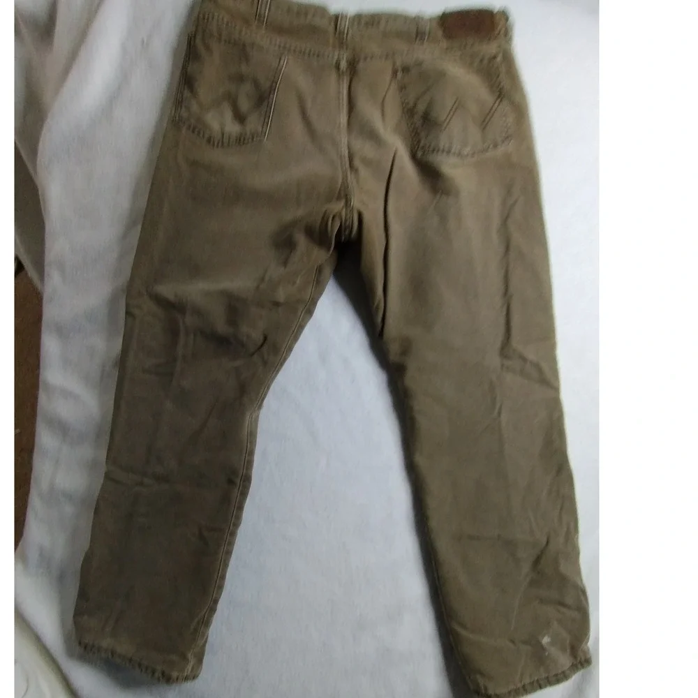 Wrangler Rugged Wear Mens 38x30 Brown Canvas Lined Work Pants Distressed outdoor